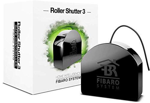 Fibaro Roller Shutter 3 - Controlador de radio con tecnología Z-Wave 5, Negro