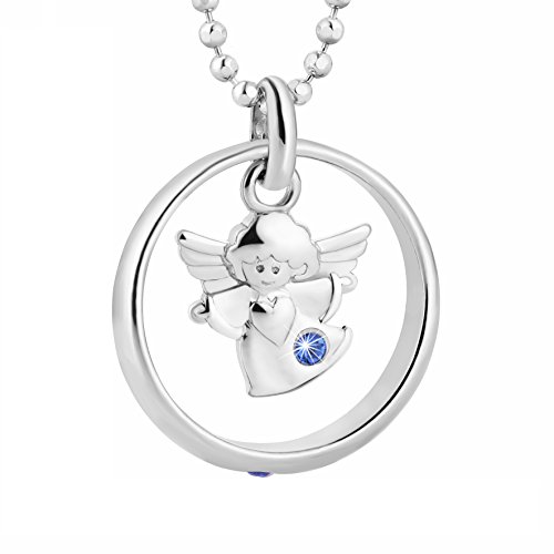 Fish - Colgante infantil de plata de ley con forma de ángel de la guarda, azul, empaquetado para regalo