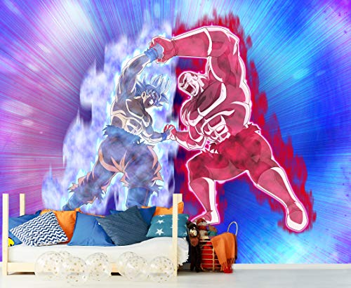 Fotomural Vinilo de Pared Dragon Ball Super Goku y Jiren Producto Oficial | 150x100 cm | Fotomural para Paredes | Producto Original | Decoración Hogar | DBS