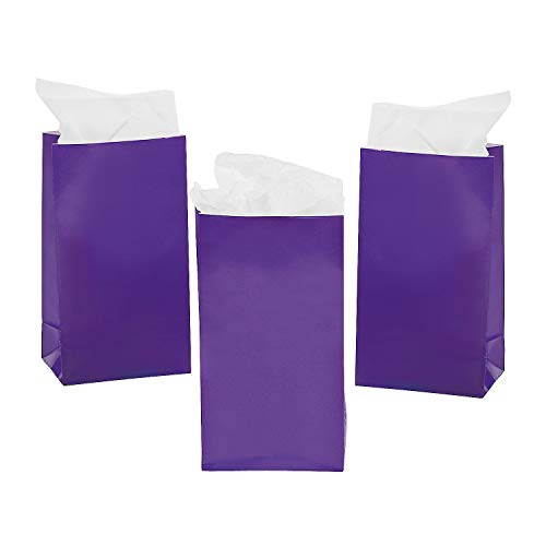 Fun Express Mini bolsas de regalo de papel morado (2 docenas) – a granel