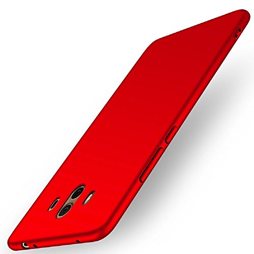 Funda Huawei Mate 10, Apanphy Ultra Slim Hard Sedoso Scrub Shell Plena protección Trasera Piel Siento Cover para Huawei Mate 10 Rojo