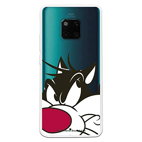 Funda para Huawei Mate 20 Pro Oficial de los Looney Tunes Silvestre Silueta Transparente para Proteger tu móvil. Carcasa para de Silicona Flexible Liciencia Oficial de Warner Bros.
