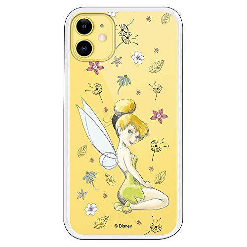 Funda para iPhone 11 Oficial de Peter Pan Campanilla Silueta Transparente para Proteger tu móvil. Carcasa para Apple de Silicona Flexible con Licencia Oficial de Disney.
