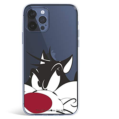 Funda para iPhone 12 Pro MAX Oficial de Looney Tunes Silvestre Silueta Transparente para Proteger tu móvil. Carcasa para Apple de Silicona Flexible con Licencia Oficial de Warner Bros.