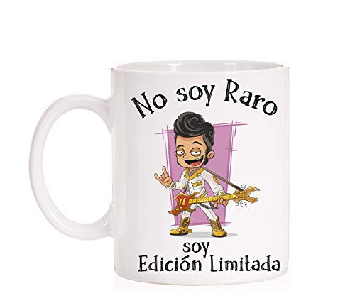 FUNNY CUP Taza No Soy Raro Soy edición Limitada. Taza Elvis Presley. (Modelo 3)