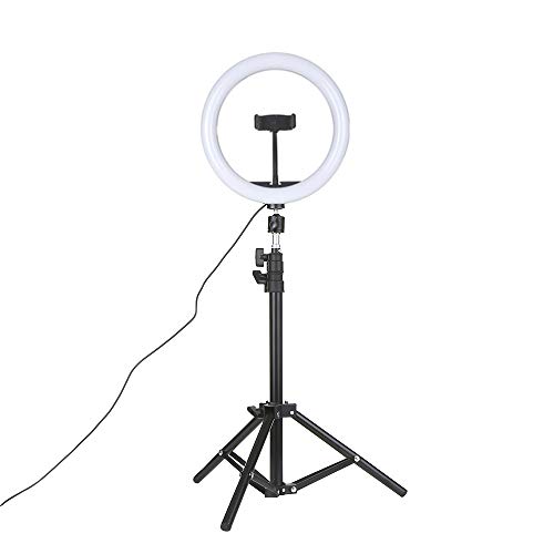 Galapara Luz de Anillo 26cm LED Regulable con Soporte 3-Colors 360 Rotary USB Powered Streaming Light para Vlogging Youtube Video Shooting Maquillaje Selfie, 10 niveles Brillo ajustable Regulable
