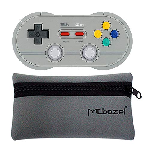 Gamepad inalámbrico Mcbazel 8Bitdo N30 Pro 2 con bolsa de almacenamiento Mcbazel, controlador Bluetooth para Windows / Android / macOS / Steam / Switch (6 Edición)
