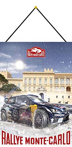 Generisch Cartel de Chapa 20 x 30 cm arqueado con Cordel, Rallye Monte Carlo Monaco 2017