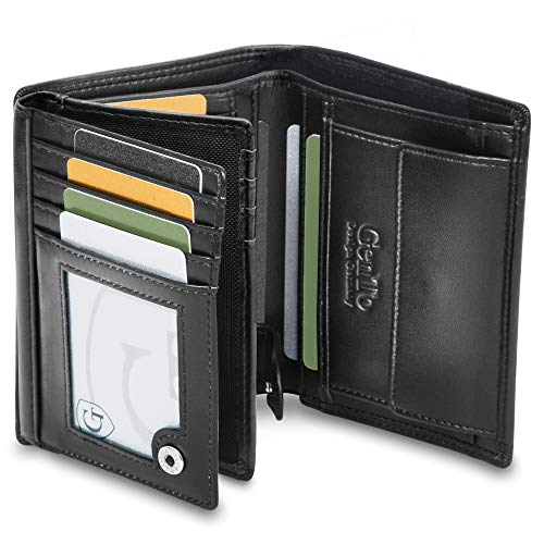 GenTo® Oslo Protección RFID y NFC - Billetera de Hombre con Compartimento para Monedas - Cartera espaciosa - Cartera de Hombre - Cartera con Caja de Regalo