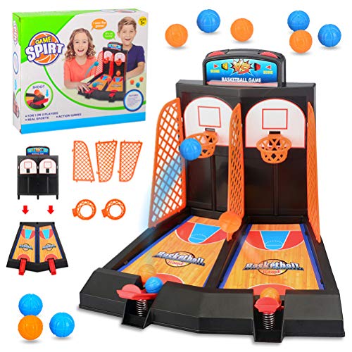 Goefly Table Top Mini Basketball Basket Throwing Game, Baloncesto de Escritorio Mini Finger Basket Toy Sports niños Juegos de Mesa Doble Play interacción Juguetes
