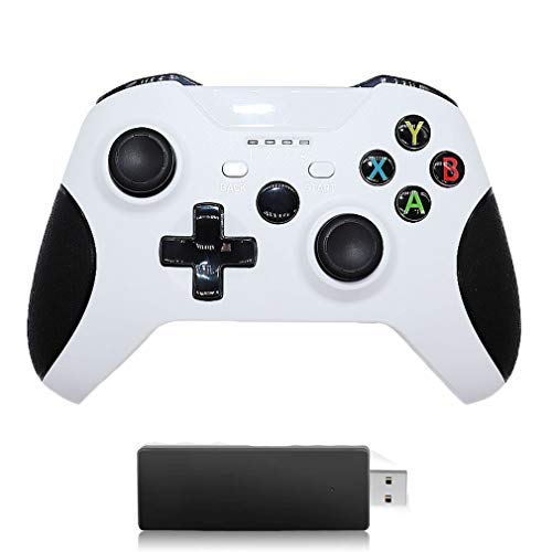 GRJKZYAM Controlador para Compatibilidad Xbox One, Controlador Inalámbrico de 2.4 GHz para Xbox One / PS3 / PC, Gamepad Inalámbrico Bluetooth Diseño Ergonómico Joystick Gamepad Vibración Dual