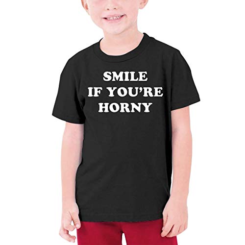 GTGTH Camiseta Adolescente Kids Smile If You'Re Horny T Shirt Youth Boys Girls Fashion Cotton tee Summer Clothes