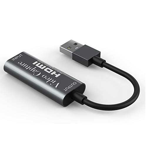 GuangDa - Tarjeta de Captura de vídeo USB - HDMI a USB 2.0 - Transmite y graba en 1080p30 - Compatible con VLC/OBS/Amcap - para transmisión en Vivo, grabación, difusión, Juegos, Xbox, PS3, PS4 (Gris)