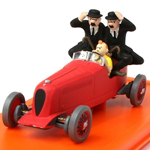 Hachette - Figura de Tintín en coche de carreras rojo (miniatura a escala 1:43), diseño del álbum "Los cigarros del faraón"