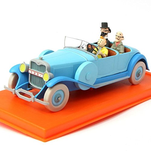 Hachette - Figura de Tintín en coche deportivo Lincoln Torpedo de los años 30 (miniatura a escala 1:43), diseño del álbum "Los cigarros del faraón"