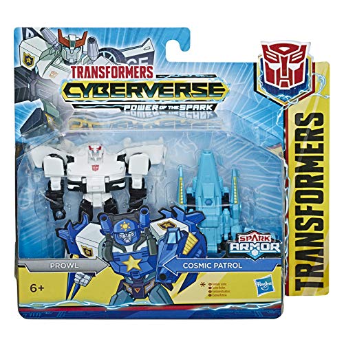 Hasbro Transformers- Cyberverse Prowl con Spark Armor, se combina con el vehículo Cosmic Patrol para potenciarse, Apto para niños a Partir de 6 años, 10 cm, Multicolor, E4295ES0