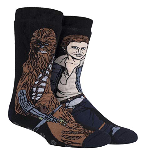 HEAT HOLDERS - Hombre Star Wars invierno calientes gruesos termicos calcetines antideslizantes (39/45, Han Solo/Chewbacca)