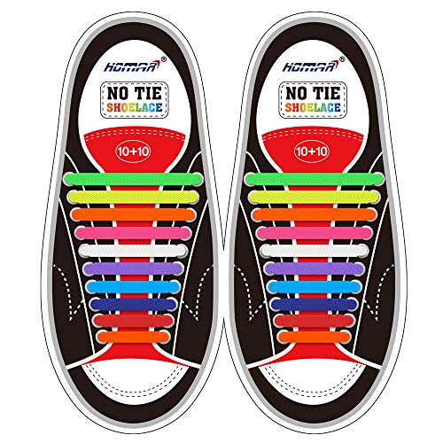 Homar sin corbata Cordones de zapatos para niños y adultos Impermeables cordones de zapatos de atletismo atlética de silicona elástico plano con multicolor de los zapatos del tablero Sneaker boots (Adult Size Mix Color)