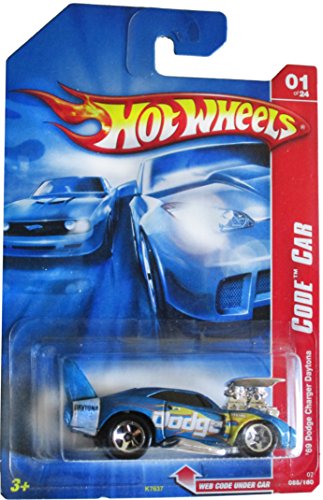 Hot Wheels 2007 '69 Dodge Charger Daytona Code Car 01 of 24 #085/180 Metallic Blue with 5 Spoke Wheels by