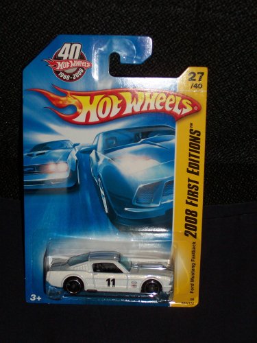 Hot Wheels 2008 027 27 New Models White Ford Mustang Fastback on 40th Anniversary 2008 First Editions Card by Hot Wheels