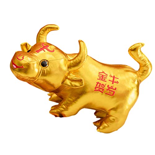 househome Mascota de Vaca China muñeca de Juguete muñeca de Juguete, año Nuevo Chino 2021 Felpa de Vaca de Ganado de Peluche, Juguete de Adornos de Festival de Primavera, 20 / 30cm