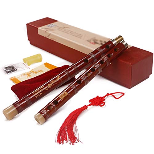 Huan F Características Flauta de bambú Caja de Regalo Flauta, Apto for Jugadores Profesionales, con el Nudo Chino (Size : C)