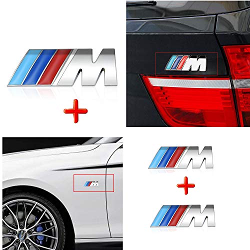 Huayt 3X M Sport Power Badge Sticker, ABS M emblema de coche para F10 F15 F16 F25 F26 F30 Serie i 1 2 3 4 5 7 M3 M5 M6 Z1 Z3 Z4 Z8