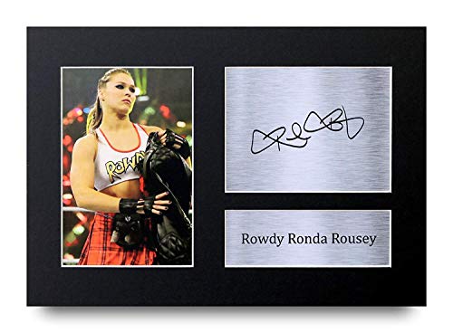 HWC Trading Ronda Rousey A4 Sin Marco Regalo De Visualización De Fotos De Impresión De Imagen Impresa Autógrafo Firmado por WWF WWE Fanáticos De La Lucha