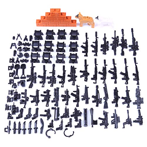 HYZM Armas Militares Juguete, Militares de Juguete Set de Armas para Minifiguras Soldados SWAT, Custom Bloques de Construcción Compatible con Figuras de Lego