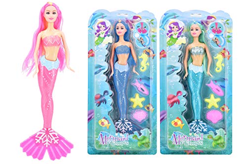 Impresionantes pequeñas muñecas sirena - Princesas con los animales de mar - surtido