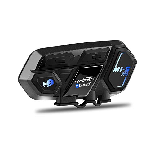 Intercom Moto Casco Bluetooth, Fodsports M1S Pro 2000M 8 Riders Group Moto Casco Sistema de comunicación inalámbrico Auriculares Interphone (impermeable/manos libres/música estéreo/GPS / 2 mic)