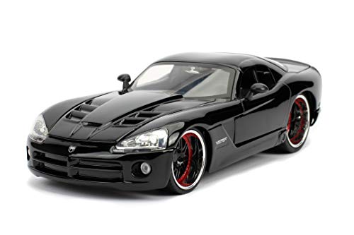 Jada Toys Fast & Furious Letty's Dodge Viper SRT-10 - Coche de Juguete de Die-Cast, con Puertas abatibles, Maletero y capó, Escala 1:24, Color Negro Brillante