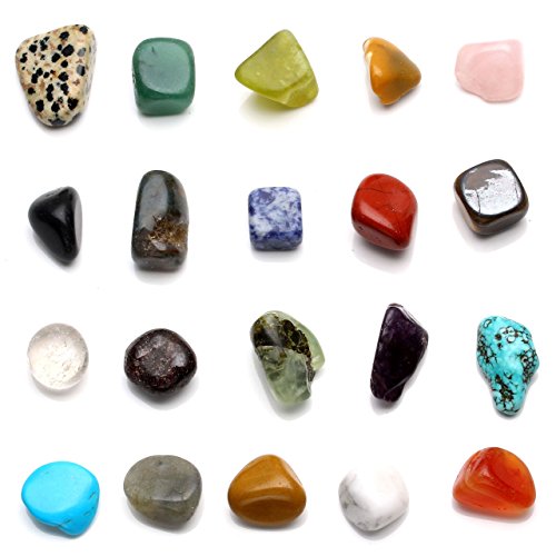 JOVIVI Juego de 20 piedras naturales curativas, piedras preciosas variadas, sin formas, piedras naturales talladas, 0,4-0,9 pulgadas