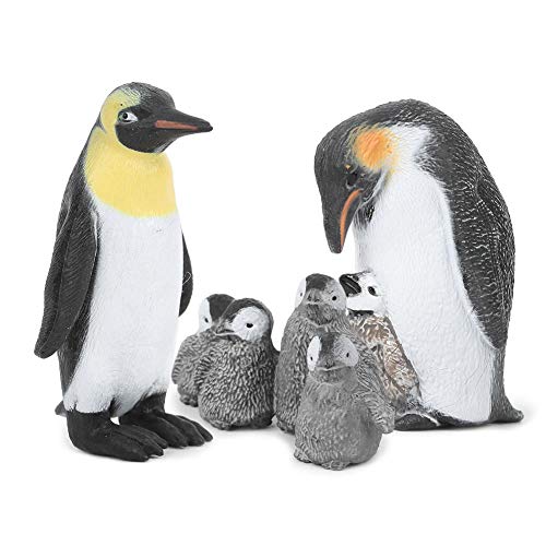 Juguete modelo animal, figuras de animales del mundo de vida silvestre en miniatura Decoración de escritorio Pingüinos modelo de juguete Decoración de mesa de oficina en el hogar(Set de pingüinos rey)