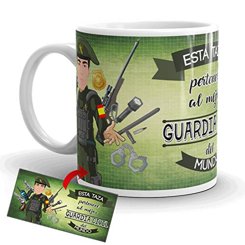 Kembilove Taza de Café del Mejor Guardia Civil del Mundo – Taza de Desayuno para la Oficina – Taza de Café y Té para Profesionales – Taza de Cerámica Impresa – Tazas Profesiones Guardias Civiles