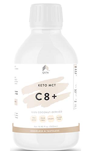 Keto MCT Oil C8+ (500 ML) - Promueve 10X Dieta Keto, Quema grasas & Energía, Aceite de Coco C8, SIN ACEITE DE PALMA, 100% COCO VEGANO, Quemagrasas potente para adelgazar y rapido +EBOOK +MEDICOS