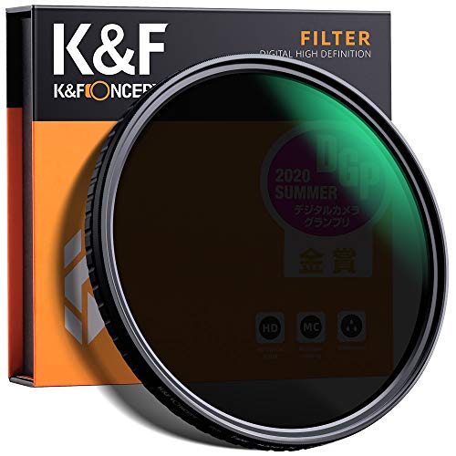 K&F Concept Filtro ND 82mm Nano Slim Filtro Neutro de Colores ND2-ND32 Filtro de Lente Ajustable ND2 ND4 ND8 ND16 ND32
