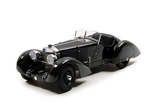 Kk Scale Models – Mercedes Benz SSK Count trossi 1930, 180131bk, Negro, en Miniatura (Escala 1/18