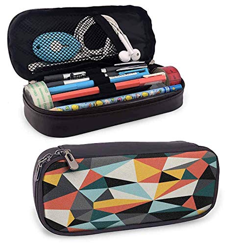 KLKLK Estuche Abstract smiggle Pencil case Cubist Art with Several Multicolored Geometrical Shapes Forming a Unified Work School Supplies Multicolor