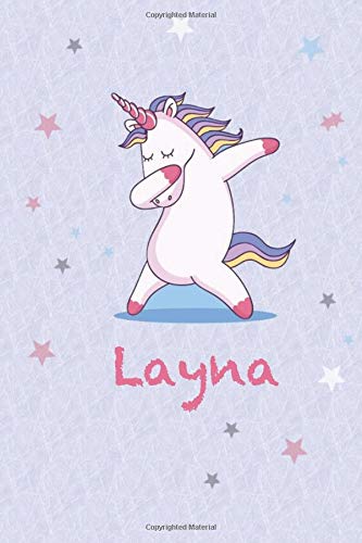Layna : Personalized Unicorn Sketchbook For Girls With Pink Name - 6" x 9" (15,24cm x 22,86cm) ,110 Pages White Paper. (Drawing, Sketching, Doodle, Create and Taking Note)