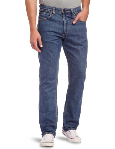 Lee Brooklyn Straight Jeans, Azul (Mid Stonewash), 44W / 34L para Hombre