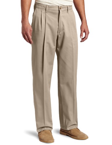 Lee Men's Big-Tall Comfort Waist Custom Fit Pleated Pant, Mid-Khaki, 58W x 30L