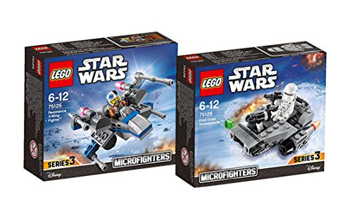 Lego Star Wars Micro Fighters Juego – First 75126 Order snowspeeder con Snow de Trooper + 75125 X-Wing Confidential Hero Star Fighter con Pilot