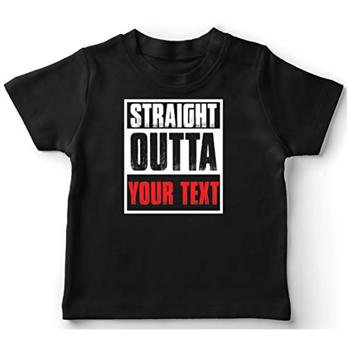lepni.me Camiseta para Niños Directamente de su Propio Texto Personalizado Eslogan (3-4 Years Negro Multicolor)