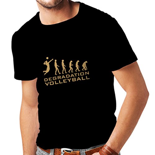 lepni.me Camisetas Hombre Degradación del Juego de Voleibol, Regalo de Humor para Jugadores de Deportes (Medium Negro Oro)