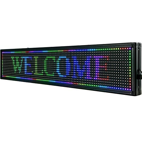 Letrero de Desplazamiento LED 101 x 20 x 5cm Letrero LED Rectangular LED Desplazamiento Publicitario 7 Colores para Publicidad y Negocios
