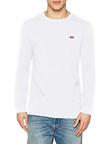 Levi's Original Hm tee Camiseta, LS Cotton + Patch White, M para Hombre