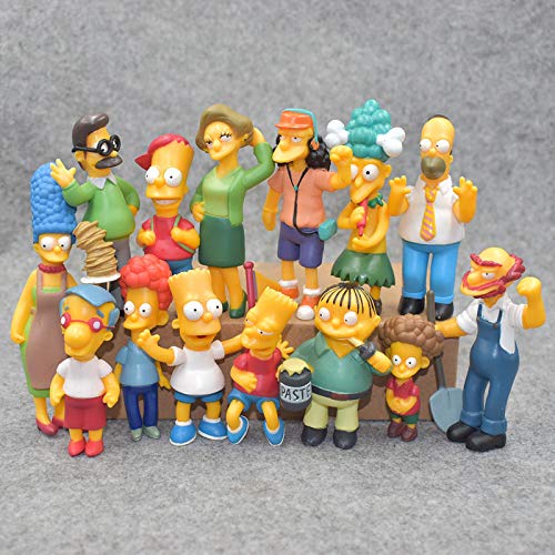 LLly 14 Piezas Personajes De Dibujos Animados Figura Simpsons El Retrato Familiar De Los Simpson, PVC Anime Syatue Juguete Modelo Simpson Muñeca 5-8 Cm