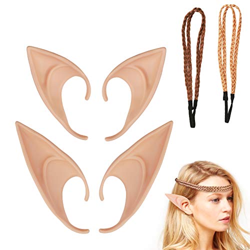 los dos conjuntos de orejas de látex ZoomSky de oreja interesante elfo de oreja divertido fiesta de halloween disfrazar