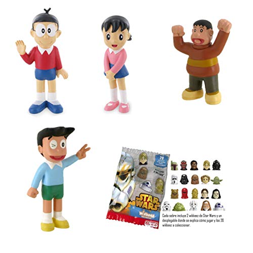 Lote 4 Figuras Comansi Doraemon: Nobita - Shizuka - Suneo - Gigante + Regalo